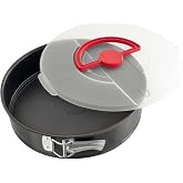 Dr. Oetker Bake&amp;Go Removable Round Baking Mould with Lid for Transporting and Storing, 26 cm Diameter, Steel with Non-Stick C