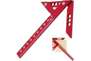 SOGHO Détecteur de centre, règle de ligne en alliage d'aluminium, angle de charpentier, règle linéaire 45°90° en alliage d'aluminium, angle de centrage pour mesure du bois, centrage cylindrique, marquage