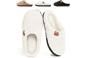 SRONEY Chaussons Femme Pantoufles Homme Chaudes en Mousse à Mémoire Confortable Mules Hiver Respirantes Antidérapantes l'intérieur et l'extérieur