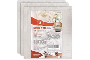 Muslin Cloths for Cooking - Cheese Cloths for Straining, Baking and Filtering - 40 x 40cm - Grade 90 - Lint-Free 100% Unbleached Cotton Reusable Fabric by The Metre UK by FT Fashion Track (3 Pieces)