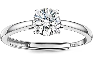JeweBella Adjustable 925 Sterling Silver Rings for Women Engagement Ring Eternity Promise Ring Wedding Rings Cubic Zirconia Thumb Ring for Women Girls Anniversary Jewellery Gifts with Box