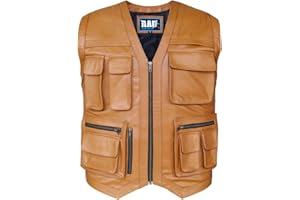 RAD The Ultimate Strength Motorbike Leather Waistcoat Mens Leather Vest Trapper Multi Pocket Motorcycle Touring Gilet Waistcoat