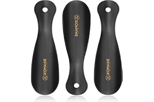 ZOMAKE Mała Łyżka do Butów,Mały Prostownik do Butów Metalowy,Mini Podróżna Łyżka do Bucików Krótka 19cm