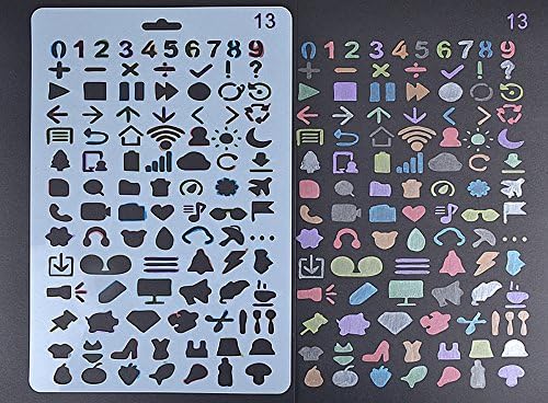 Amupper Geometric Stencil Guide for Kids - Flexible Plastic Size 10.2 by 6.7 Inch (Life13)