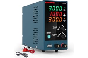 Labornetzgerät,HANMATEK HM310 0-30V / 0-10A, Regelbar, Labornetzgerät DC mit 4-stelliger LED-Anzeige, Stabilisiertes Schaltnetzteil, Strommessgerät, Überlast- & Kurzschlussfest