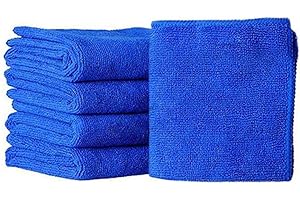 ALECONY_AUTOZUBEHÖR Alecony 5 Stück Mikrofasertücher Auto Putztuch,Mikrofaser-Reinigungstücher Staubtuch Tücher Autowaschtuch Pflege für Haushalt, Auto, Industrie Poliertuch Mikrofasertuch(9.84'' x 9.84'') (Blau)
