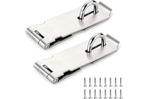 Zydiwo 2 Pezzi Lucchetto Hasp Lock Porta Serratura del Portone Acciaio Inossidabile con Viti di Montaggio per Armadi Delle Porte (4 Pollici)