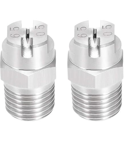 Lot 5 Buses Pulvérisation Plat 1/4 BSPT – Angle 65° – Orifice 2 Mm – PP Résistant Chaleur Pour Nettoyage & Arrosage