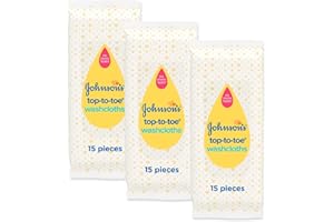 CANDYD MOMENTS Johnson's Top to Toe Baby Wash Cloths Travel Pack (Pack of 3)