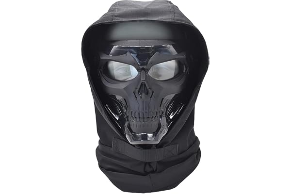 pour la fête de déguisement de Cosplay de Paintball d'airsoft, Couvre-Chef de Masque en Tissu Extensible de crâne Complet, Conception de Port à Double Mode, bandoulière réglable