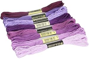 shyymaoyi Cross Stitch Thread, 8 Pcs Cotton Embroidery Thread Floss, DIY Handcraft Sewing Strand Purple