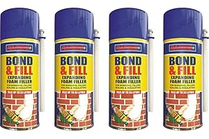 HITLINEUK 4 x 500ML Gap Expanding Foam Filler PU Expansion Insulation BONDING Filling