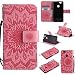 Produktbild Lonchee Huawei Nova Leder Wallet Tasche Brieftasche Schutzhülle , Sonnenblumen geprägten Muster Design Hochwertige PU Leder Folio Tasche Case Hülle im Bookstyle mit Standfunktion Kredit Kartenfächer (rosa)
