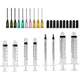 Shintop 20 Pack Syringes with Blunt Tip, 1/3/5/10ml Syringe with Dispensing Needles and Syringe Cap for Experiments, Industrial Use