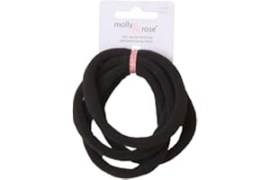 PRITTIES ACCESSORIES Set of 4 Large Soft Jersey Endless Hair Elastics Bobbles Bands (Black)