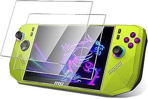 GIOPUEY [2 Pezzi Vetro Temperato Compatibile con MSI Claw A8, Vetro ad Alta Trasmittanza, Resistente ai Graffi, Cover Compatibile, Pellicola Prottetiva per MSI Claw A8