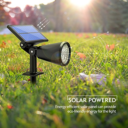 Xintop Solar Gartenleuchte, 2-in-1 upgraded Solar LED Wandleuchte/Gartenleuchte mit einstellbaren Solarpanel, 2 Stufe Beleuchtung für Einfahrt, Hof, Garten, Rasen, Weg usw. 2 Stück - 9