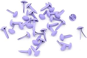 QPSUPPLIES Pack of 250 Purple Pastel Round 9mm x 5mm Bradlets for Arts, Scrapbooking.