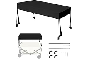 CONBLOM Canopy for Wagon, Collapsible Trolley Roof Awning Sun Shade Cover for Handcart, 600D Fabric Waterproof Dustproof UV Resistant, L90*W45*H50cm (Black)