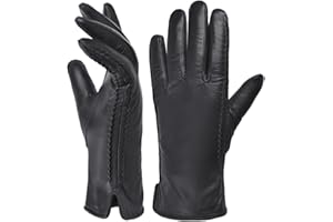 Harssidanzar Señoras de invierno cálido forro de piel de cordero Guantes Touchscreen Texting Cálido Guantes de conducción HL001EU