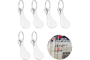 Simsky 6 Pezzi Portachiavi Gettone Carrello Spesa, Chiave per Carrello della Spesa in Acciaio Inox, Rimovibile Gettoni Carrello Spesa per Trolley, Moneta Carrello Spesa, Carrelli Della Spesa