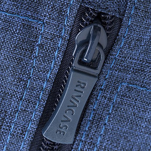 RIVACASE Notebook Rucksack bis 15.6“ – Stilvolle Tasche aus wasserabweisenden Material und extra verstärkten Seiten – Blau - 10