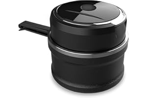 Fcslvy Auto-Aschenbecher, Easy Clean Up Abnehmbarer Autoaschenbecher mit LED-Licht mit Klappdeckel, selbstverlöschender Aschenbecher für Autos Van Outdoors Camping