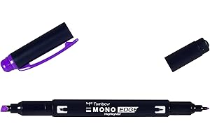 Tombow | Rotulador Fluorescente Doble Punta Mono Edge Morado | Resaltador Creativo con Punta Ancha y Punta Fina| Ideal para Planificadores, Agendas, Libretas, Cuadernos