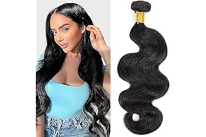 Salharer Extension Capelli Veri Tessitura Body Wave Human Hair Bundles 100% Unprocessed Virgin Real Hair Single Extensions Double Weft Brasiliani Remy Natural Black Color 22 Inch