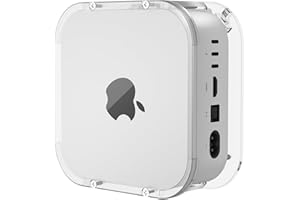 CaSZLUTION Wand- und Untertischhalterung für Mac Mini M4 / M4 Pro 2024, Mac Mini M4 Ständer, Acryl, vertikaler Desktop-Ständer, Schutzhülle für Mac Mini M4, einfacher Zugriff auf Power-Taste (nur