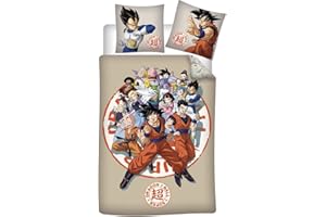 AYMAX S.P.R.L. Dragonball - Juego de Cama Infantil (Funda nórdica de 140 x 200 cm y Funda de Almohada de 65 x 65 cm, algodón) (RD-RS051023)
