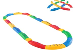 GYMAX Kids Balance Beam, 20 Pcs Toddler Balance Board with Non-slip Surface and Bottom, Outdoor Indoor Colorful Stepping Stones Children Obstacle Course for 3 Years Old+ Boys Girls