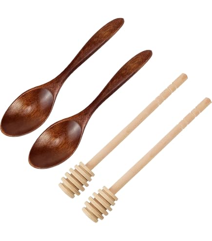 Cuchara De Madera De Olivo Para Miel - Natural, Con Baño De Aceite De Oliva, Longitud 14 Cm