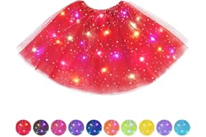 AYBUY Gonna Tulle LED, Gonne Tutu Tulle a 3 Strati da Ballo, Gonna Luminosa LED, LED Tutu Gonna per Carnevale Natale Halloween Matrimonio