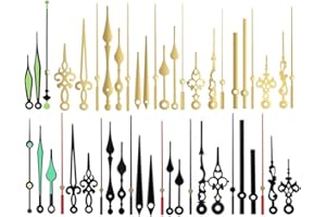 LEEQ Kit de 16 Aiguilles d'Horloge - Mécanisme Longue Aiguille Horloge en Aluminium Différentes Aiguilles de Mécanisme Horloge Quartz DIY Horloge Pendule Remplacement des Pièces de Rechange