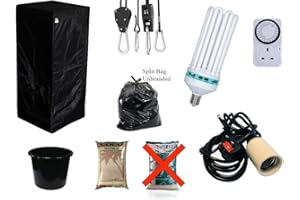 LUMII Best Complete Hydroponic Small Grow Room Tent Canna CFL Light Kit 40x40x140 (0.4x0.4x1.4Meter coco 10 liter (timer))