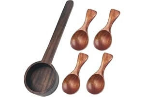 DanziX 5 cucchiai dosatori in legno per caffè, tè, spezie, sale, zucchero