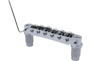 Guyker Guitar Tune-O-Matic Roller Saddle Bridge Część zamienna kompatybilna z Gibson Les Paul LP SG Style 6-strunowa gitara elektryczna - GM005, chrom