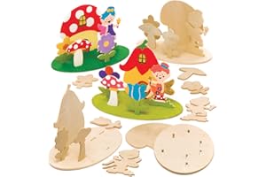 Baker Ross Lot de 4 Kits de Loisirs créatifs en Bois Motif fée, AW283