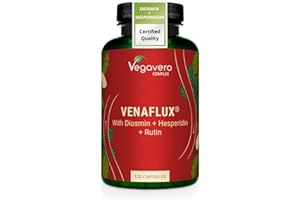 Vegavero Circulation Booster | with Diosmin, Hesperidin, Rutin, Horse Chestnut & Butcher’s Broom | 120 Capsules | Leg Flow, Haemorrhoids & Varicose Veins Relief | Vegan