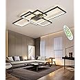 LED Plafond Light Contemporary Plafondlamp Living Room Atmospheric Rechthoekige plafondspots Aluminium Acryl Bedroom Lamp Spotlight Continu dimmen met afstandsbediening,Wit,L110cm