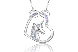 FAOMZQ Einhorn Geschenke für Mädchen, Einhorn Halsketten mit Zirkonia Infinity Anhänger, Einschulung Mädchen Geschenk Kette Einhorn Geschenke zum Geburtstag Einschulung für Mädchen Tochter