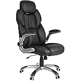 SONGMICS Office Chair with Adjustable Headrest, High Back 81 cm, Racing Sport Swivel Chair, Flip-Up Armrest Executive Chair P