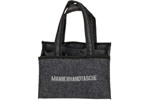 ReWu Graue Filz-Männerhandtasche mit 6 Fächern