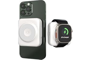 LIMETA Magnetyczny power bank 7000 mAh, 2-portowy magnetyczny dwustronny szybkie ładowanie, przyjazny sygnał dźwiękowy dla osób niedowidzących, wyjście typu C, kompatybilne z iWatch i iPhone