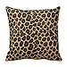 Produktbild Black Brown and Khaki Leopard Print Decorative Square Throw Pillow Case Cover Animal Pattern Zippered 18X18 Inch Two Sides