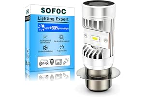 SOFOC P36D Bulb Built-in Cooling Fan 5000LM LED Motorcycle Headlight 6V 12V 24V Compatible With 6-24V AC/DC 15W CSP White 6000K Brighter 1Pcs