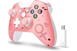 Lampelc Controller Wireless per Xbox One, Controller Wireless per Xbox Controller di Gioco Gamepad Joystick per Xbox One, PC e PS3, Nessun Jack per Cuffie (Rosa)