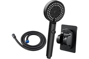 Honatrv Alcachofa de Ducha con Alta Presión con Manguera 1,5m Alcachofa de Ducha Ahorro de Agua Cabezales de Ducha Filtrados con 5 Modos Cabezal de Ducha de Mano, Negro