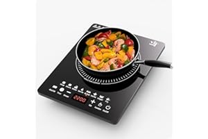 KISEELY Plaque à induction, 2200W plaque de cuisson induction portable avec fonctionnement silencieux, 8 modes de cuisson tactile avec capteur, brûleur de comptoir multifonction (ZL2)